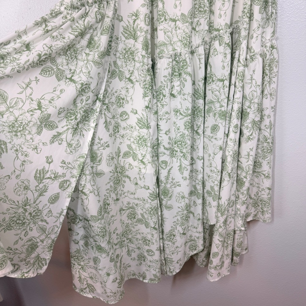 Scarlet Darkness Skirt Women 2XL Green Floral Maxi Tiered Ruffle Boho Cottage - Picture 5 of 9